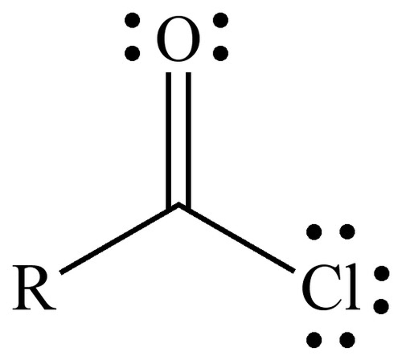 <p>R-C=O-Cl</p>