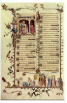<p>Jean Pucelle, page from Belleville Breviary</p>