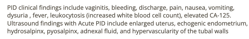 <p>a) fever, vaginal discharge</p>