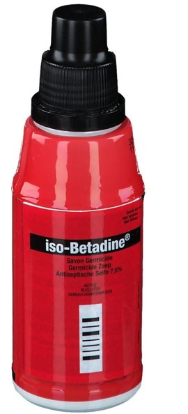 <p><span><strong>Iso-Betadine Germicide zeep (PVP-I 7,5%)</strong></span></p>