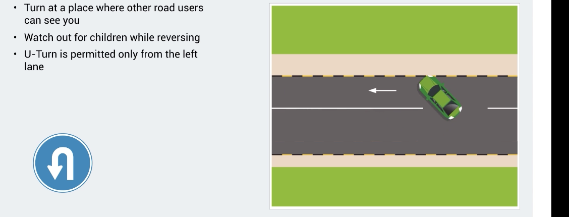 <p>You may reverse in a safe area where you can be seen clearly by other road users.</p>