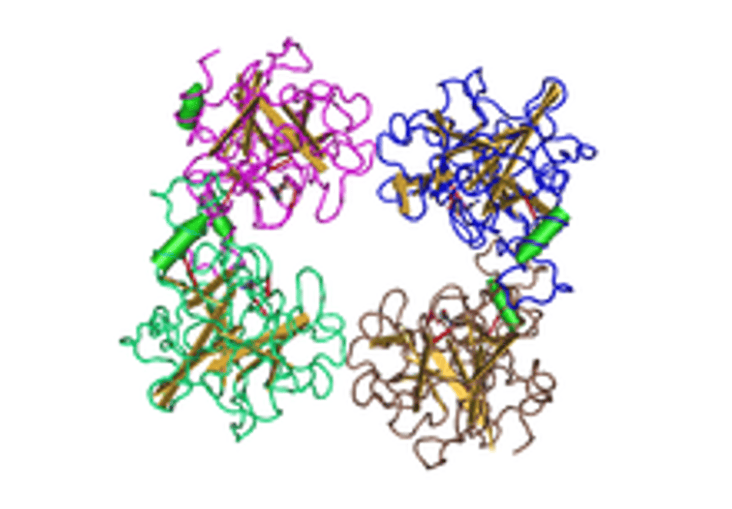 <p>Gir blant annet de kuleformede proteinene sin form. De folder seg videre til en mer stabil tredimensjonal struktur. Skapes av flere forskjellige typer bindinger mellom peptidkjedens ryggrad og mellom sidekjeder. Blant annet hydrogenbindinger og hydrofobe bindinger mellom aminosyrer benyttes.</p>