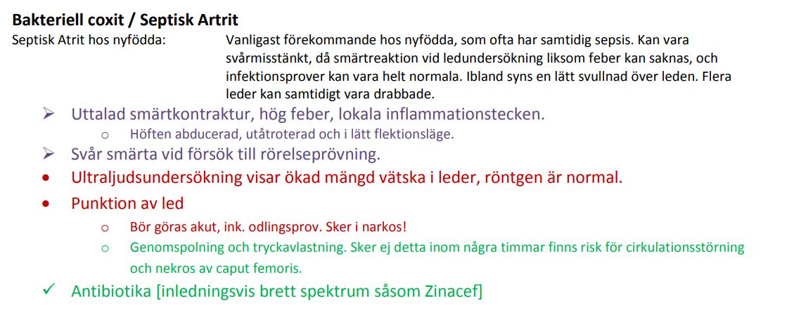 <p>&lt; 3 mån:GBS, gram neg bakterier.</p><p>&lt; 5 år: Hem influenza, Streptokokus, pneumokokus.</p><p>&gt; 5 år: Streptokokus</p><p>Tx: cefotaxim + Klindomycin. tömning &amp; spolning.</p>