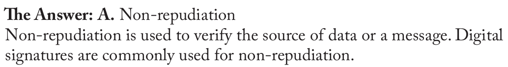 <p>Non-repudiation</p>