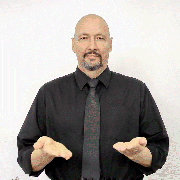 <p><strong>Handshape</strong><span style="font-size: medium">: Both hands are in a relaxed flat hand shape..&nbsp; By "relaxed" I mean the fingers can be together, or they can be loosely separated.&nbsp; The hands are not "rigidly" flat, but have a very slight curve.&nbsp; The thumbs are open a little bit, but certainly not "extended."</span><br><strong>Location</strong><span style="font-size: medium">:&nbsp; Out in front of you, about belly height. &nbsp;</span><br><strong>Orientation</strong><span style="font-size: medium">:&nbsp;palms facing up</span><br><strong>Movement</strong><span style="font-size: medium">:&nbsp;&nbsp;Each hand moves in a small circle.&nbsp; They </span><strong>don't</strong><span style="font-size: medium"> go up and down.&nbsp; They both move forward, then out to the side, then back toward the body, then in towards each other.</span></p>