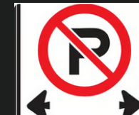 Regulatory sign: No parking on either direction of the sign

\
