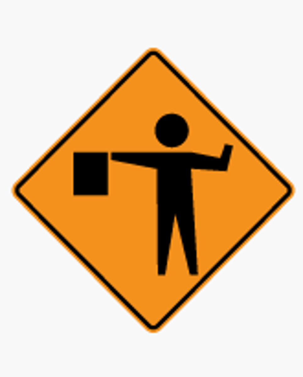 <p>Orange and black signs indicate you are entering an area under repair or construction and need to reduce your speed, change lanes, etc.</p>