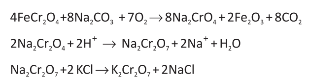 <ul><li><p>4Fe2CrO4 + 8Na2CO3 + 7O2 → </p></li></ul>