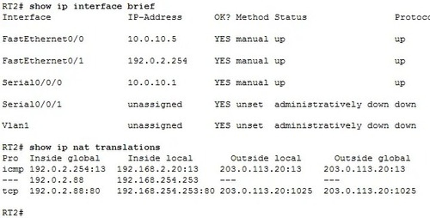 <p>The traffic from a source IPv4 address of 192.168.254.253 is being translated to 192.0.2.88 by means of static NAT.</p>