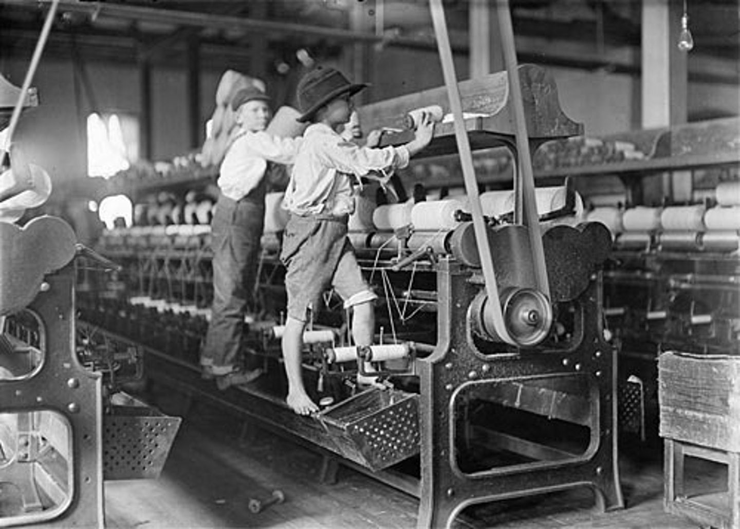 <p>using children to work in factories and businesses</p>