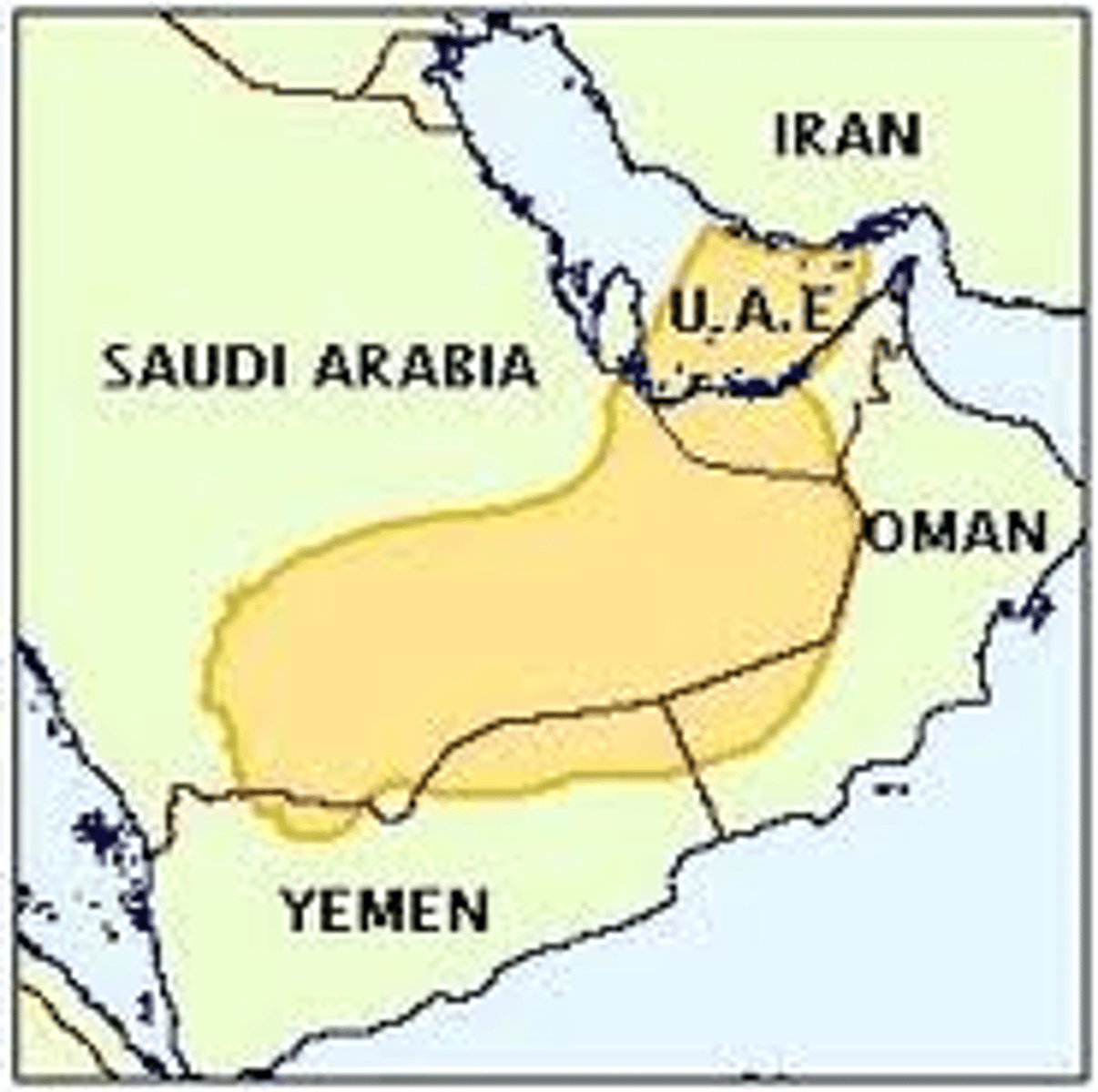 <p>also called the Empty Quarter, because the harsh conditions make it uninhabitable (unlivable)</p>