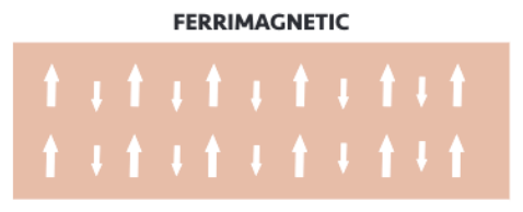 <p>Electron spins are parallel and an opposite directions, but don't cancel each other out.</p>