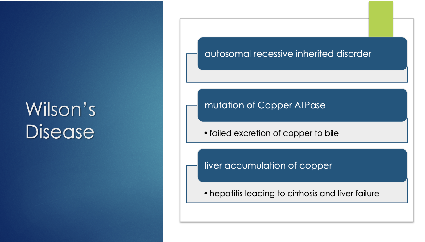 Genetic disorder of humans that results in buildup of copper (toxic levels) in the body and eventually death (see figure below).