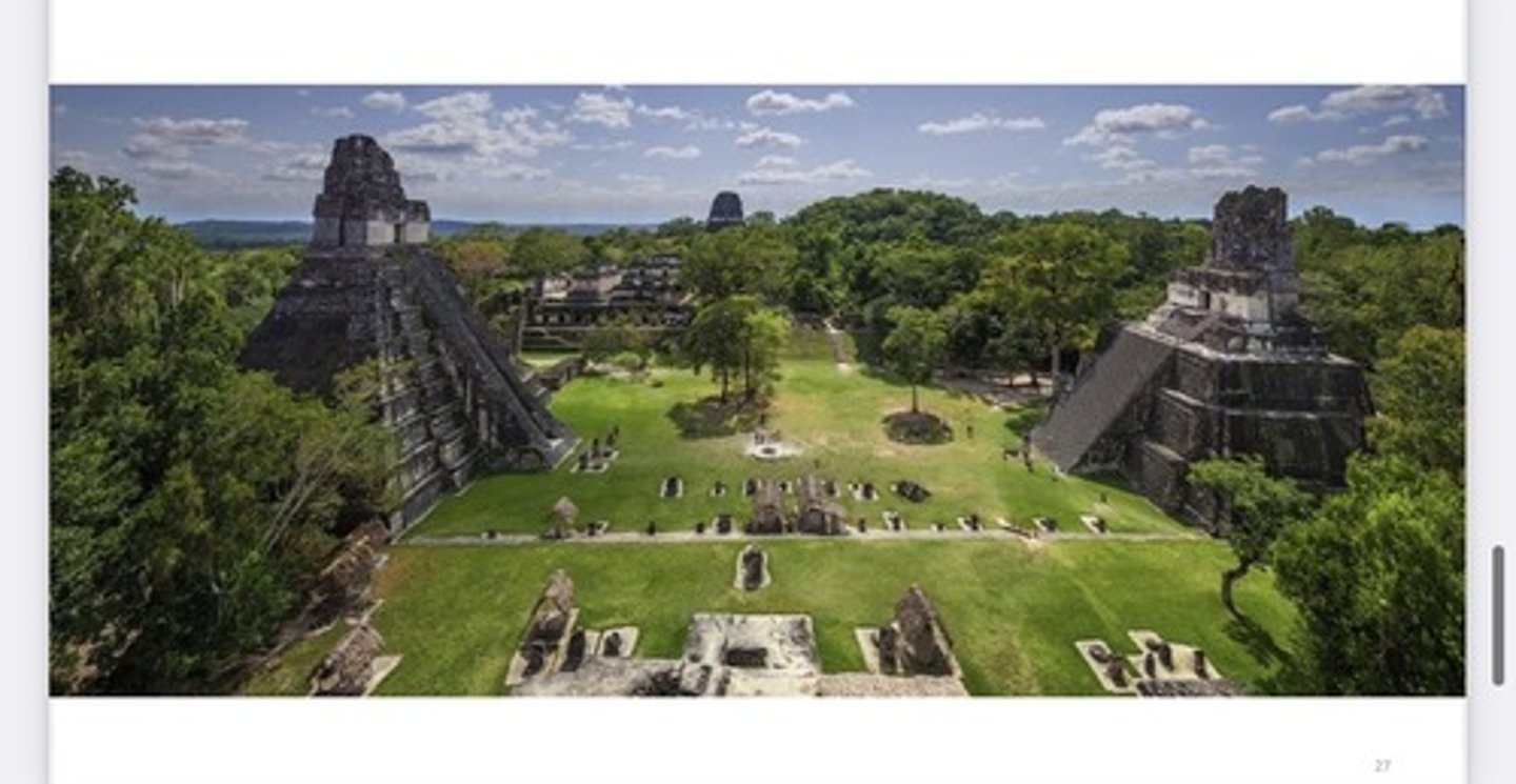 <p>-one of the most powerful Maya city states</p><p>-trade center in heart of Maya world</p><p>-competition with neighboring city-states</p><p>-central acropolis and palace complex (elite residences and admin buildings)</p>