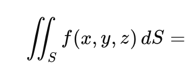 <p>Surface integral of a scalar function</p><p>Graph surfaces like z=g(x,y)</p><ol><li><p>parametrize using free variables</p><ol><li><p>eg. r(x,y) = <span>⟨x,y,g(x,y)⟩</span></p></li></ol></li><li><p>dS = _______</p></li><li><p>integrate: _______</p><ol><li><p>3 formulas (depending on how u define variables for surface)</p></li></ol></li><li><p>SA = remove ___</p></li></ol><p></p>