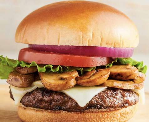 <p>Mushroom Swiss Burger</p>