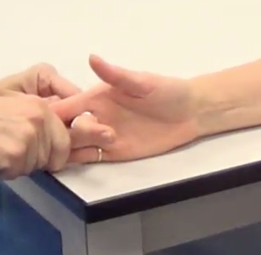 -flick the tip of the finger
-Can you bend that middle knuckle for me?
-If they are not using their profundus, the tip of the finger should be floppy