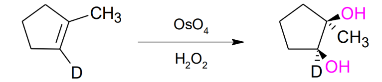<p>Syn formation of 2 alcohols (OH)</p>