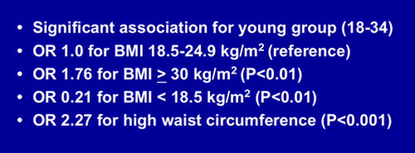 <p>Showed how obesity will increases probability of periodontal disease</p>