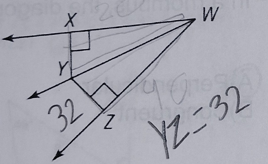 <p>YZ=32</p>