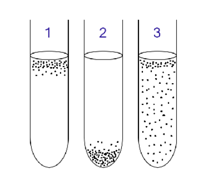 <p>which test tube demonstrates what type of bacteria (in terms of oxygen requirement)</p>