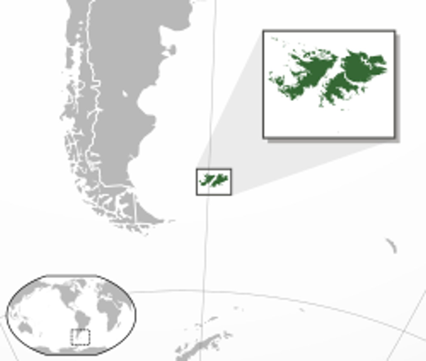 <p>an archipelago in the southern Atlantic off the coast of Argentina politically controlled by Great Britain</p>