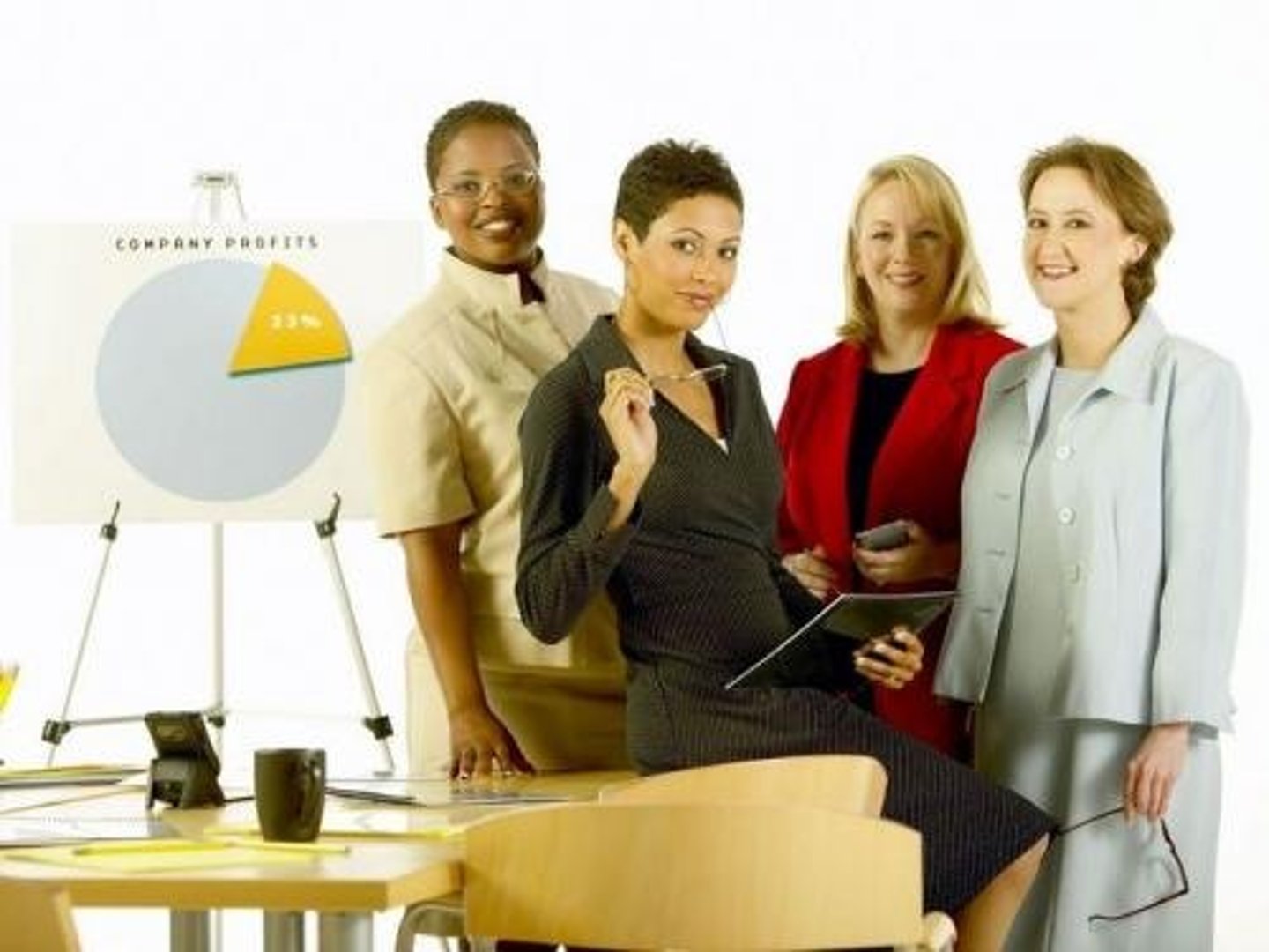 <p>the female public relations officer</p>