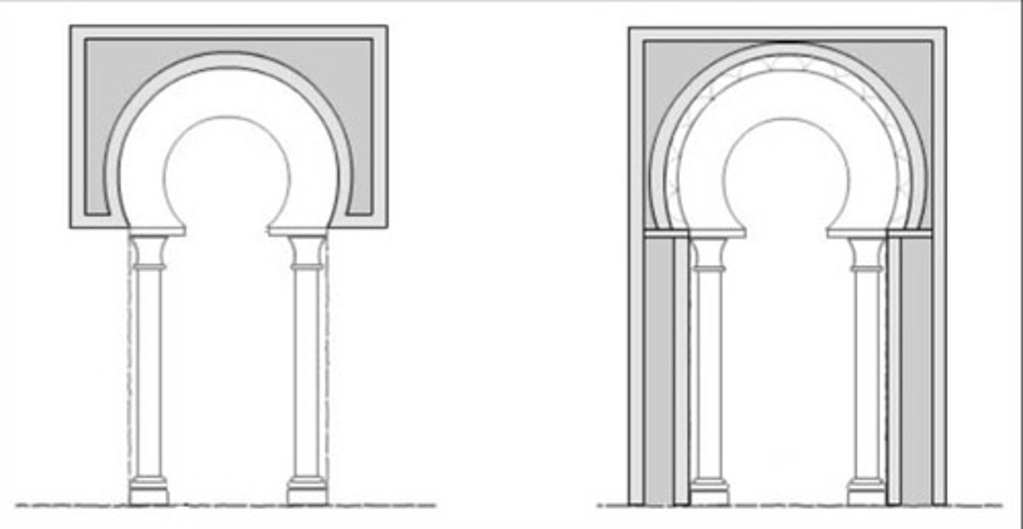 <p>also called the Moorish arch and the Keyhole arch, is the emblematic arch of Moorish architecture. can take rounded, pointed or lobed form.</p>