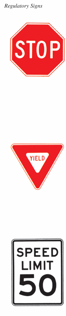 <p>What are these regulatory signs?</p>