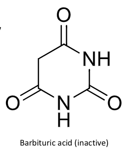 <ul><li><p>cyclic diacylureas</p></li><li><p>substituted derivates of barbituric acid- generally, only the 5,5-disubstituted barbituric acid derivatives are active ***</p></li><li><p>depending on the dose, can produce→ sedation, hypnosis, anesthesia</p></li><li><p>the long acting are often used as anticonvulsants ***</p></li><li><p>in order to possess hypnotic activity, must enter the CNS</p></li></ul><p></p>