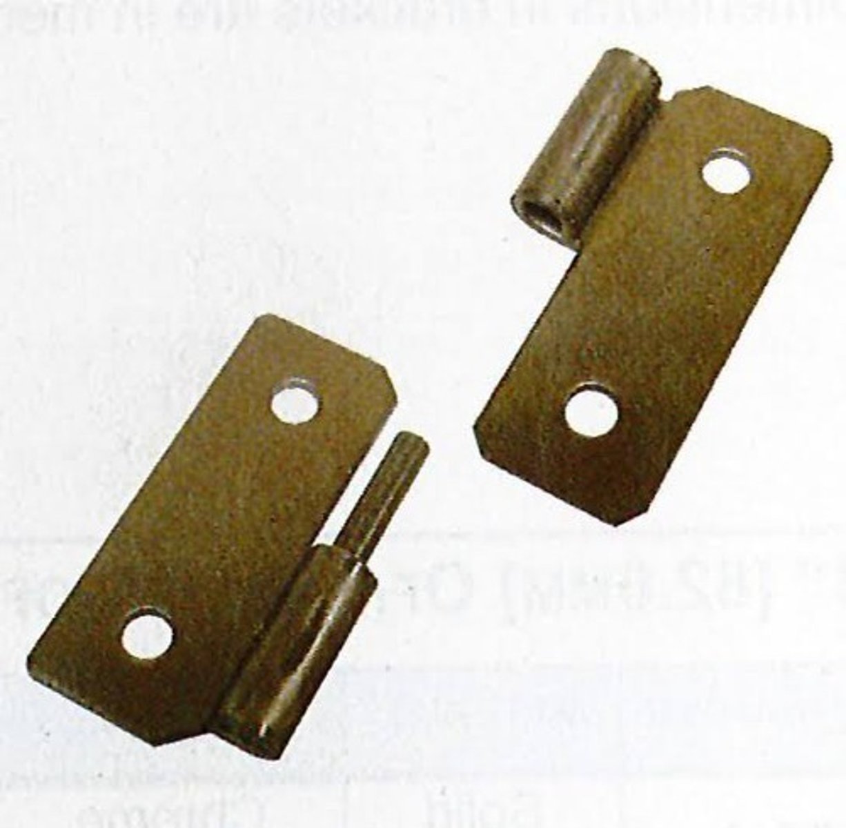 <p>A hinge having a knuckle formed from half of each leaf, with the upper half removable from the pin</p>