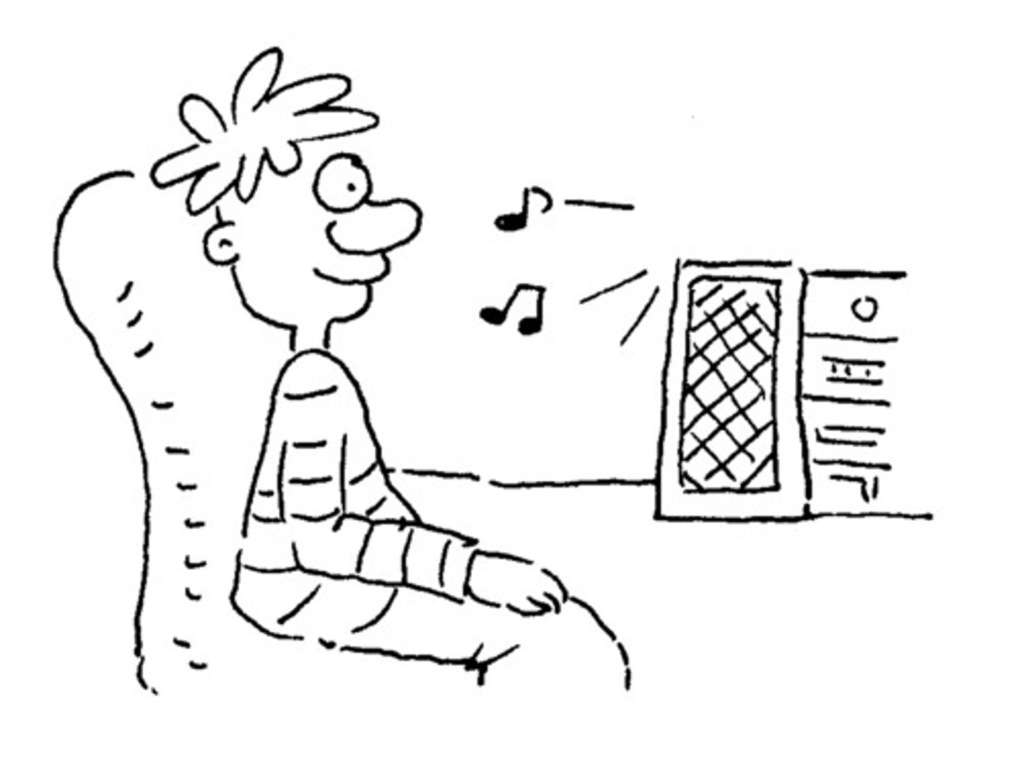 <p>oír, escuchar</p>
