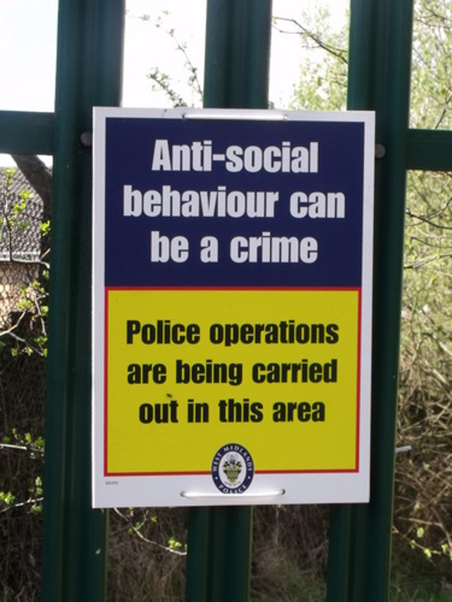 <p>harmful or annoying to other people, or to society in general</p>
