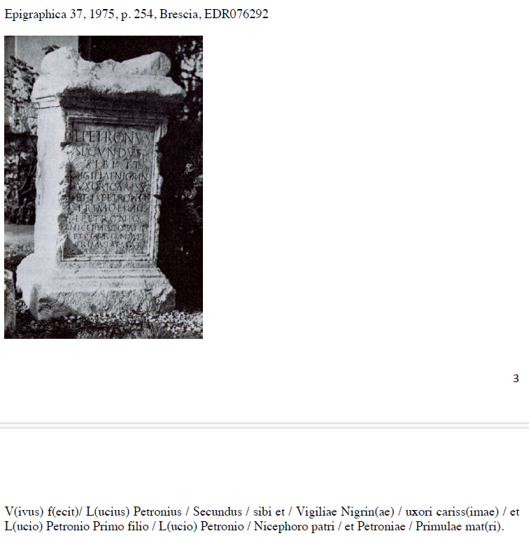 <p>Epigraphica, Brescia</p>