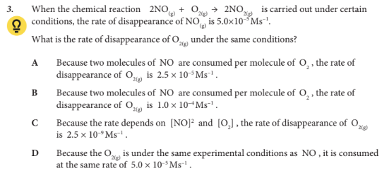 <p>What is the rate of disappearance of O2(g) under the same conditions?</p>