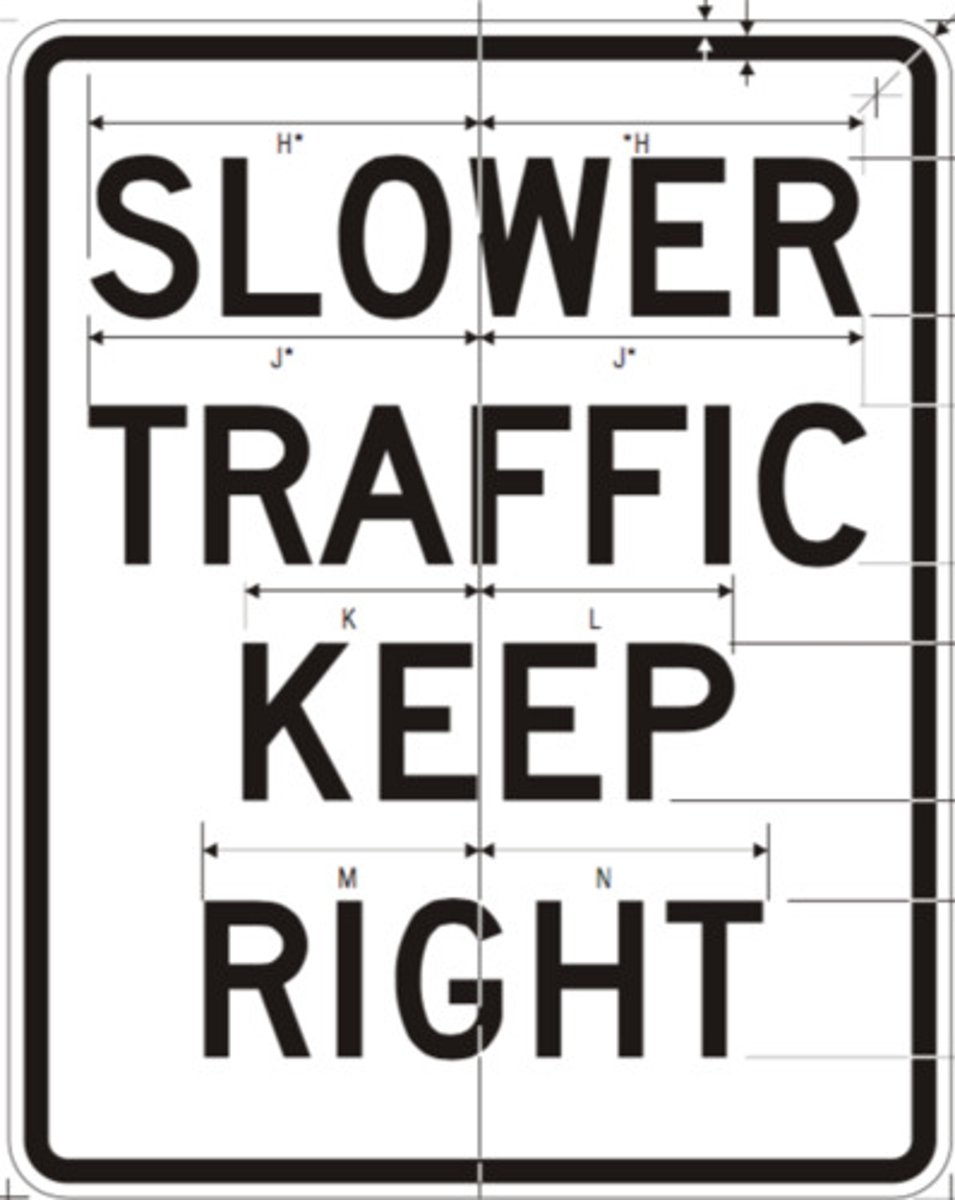 <p>Vertical rectangle sign that instructs slower drivers to stay right.</p>