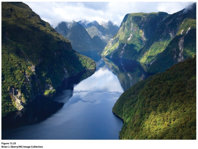 een inham die volgestroomd is met zeewater. het ligt altijd in een bergachtig gebied met steile wanden die door gletsjers zijn uitgesneden. 