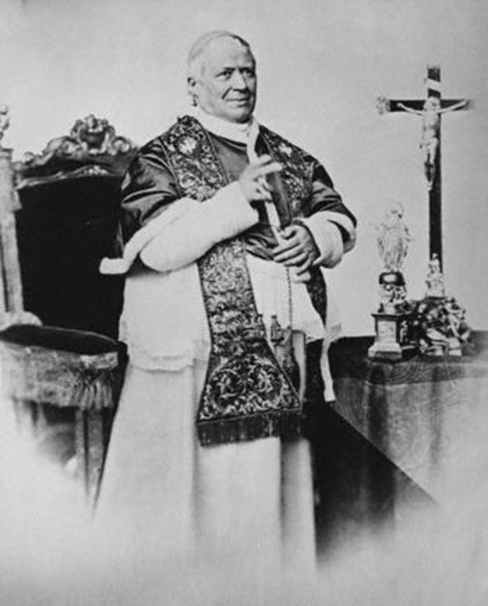 <p>The Historical Notes:<br>- An expert in Gileadean studies.<br>- His name suggests "Pope Pius IX", a Vatican pope in the 1800s who issued the doctrine of the immaculate conception of the Virgin Mary.<br>- His reign saw the church fighting to maintain power during the rise of Napoleon.</p>
