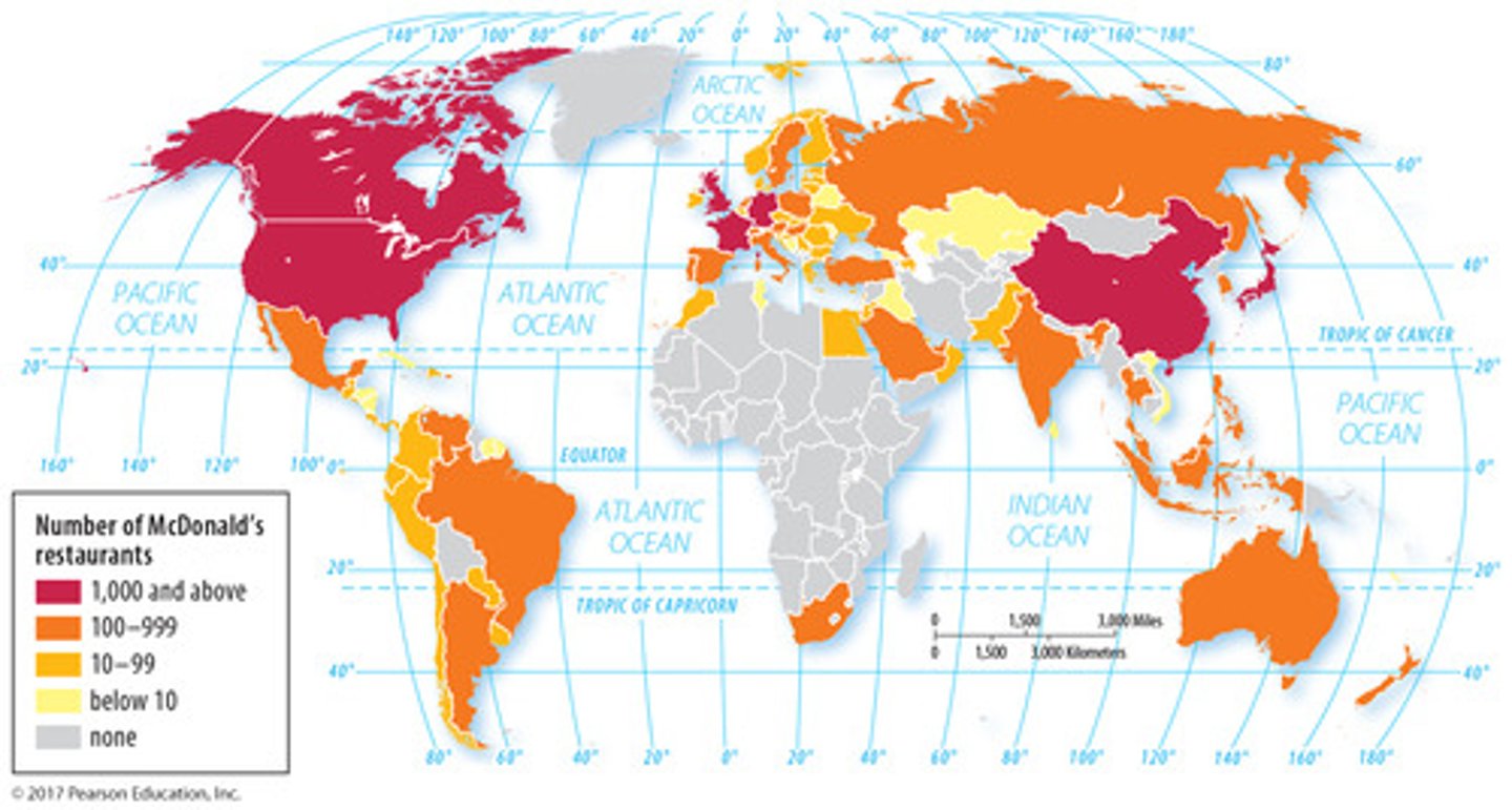 <p>a company that conducts research, operates factories, and sells products in many countries, not just where its headquarters or shareholders are located</p>