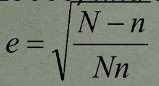 e = sqrt N - n / Nn