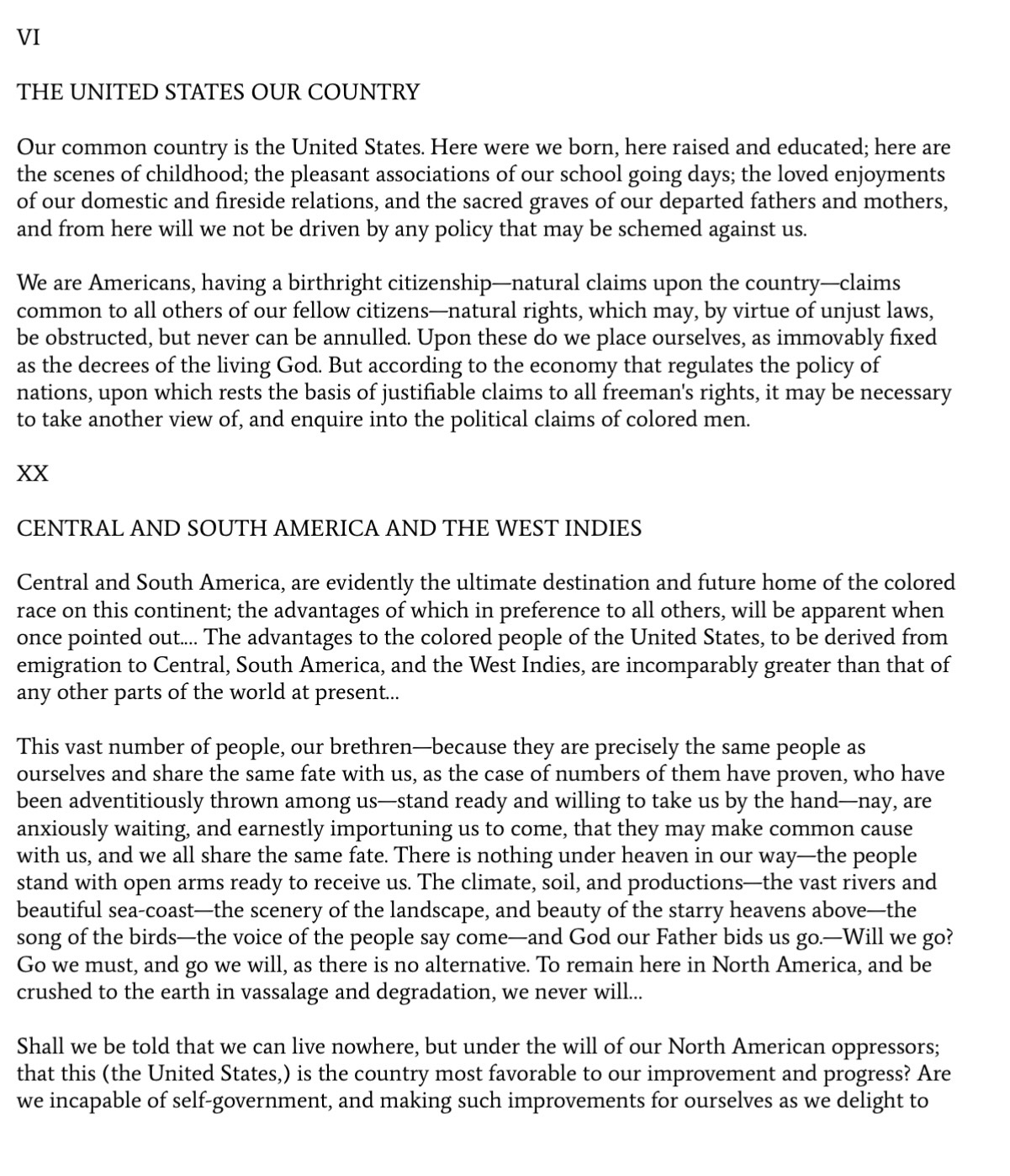 <p>#46 Excerpt from The Condition, Elevation, Emigration, and Destiny of the Colored People of the United States, Politically Considered by Martin R. Delany, 1852</p>