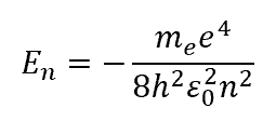 <p>matches predictions of Rydberg and Bohr (that it is dependent on principle quantum number n)</p>