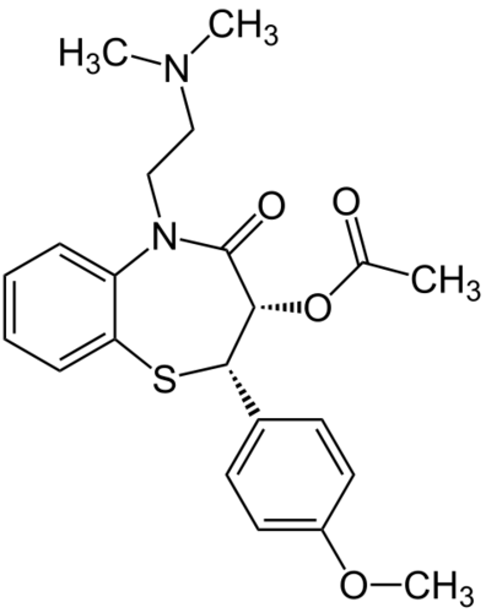 <p><strong>Brand: </strong>Cardizem</p><p><strong>Class: </strong>Non-DHP CCB</p><p><strong>MOA:</strong> Prevents calcium ions from entering the myocardium through "slow channels" during depolarization.</p>