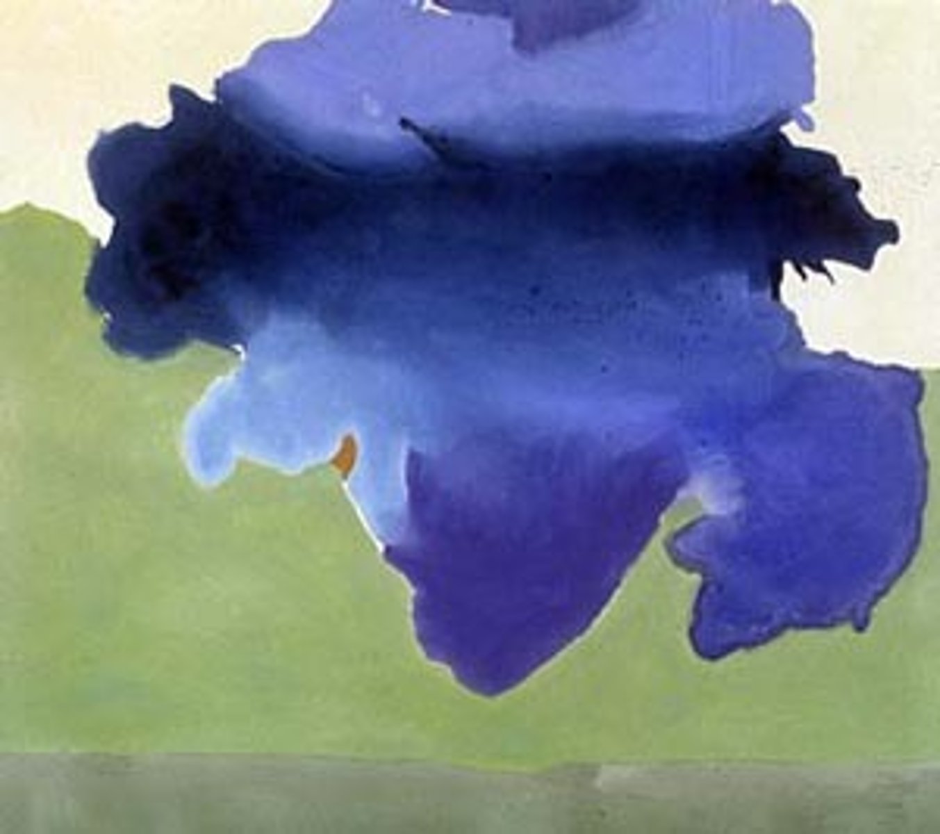 <p>Helen Frankenthaler. 1963. Acrylic on canvas, Color Field<br>The "soak stain method". Utilized unprime canvases to create a stained effect (bad for restoration though)<br>Also used acrylic paint!!! (rare for the time)<br>Rejects the impasto movement in abstract expressionism<br>Inspired by the spontaneous drip method by jackson pollock, wanted to be diff though<br>Artists would tilt and alow the colors to blend<br>Acrylic is runnier<br>Landscape as a basis for her imagery, but not representational. All abstract<br>Very conceptual, many see them as elitist and unnaproachable.</p>