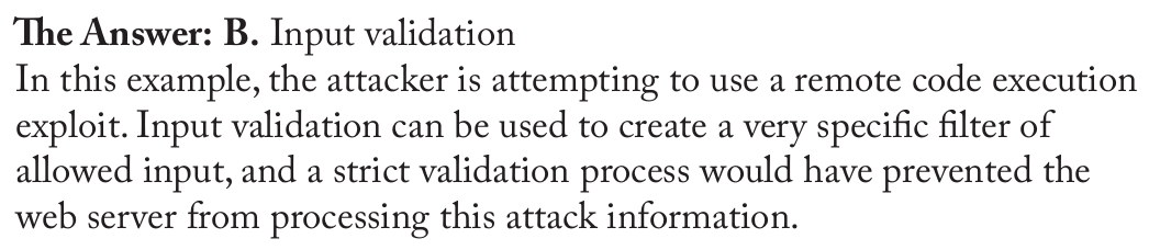<p>Input validation</p>