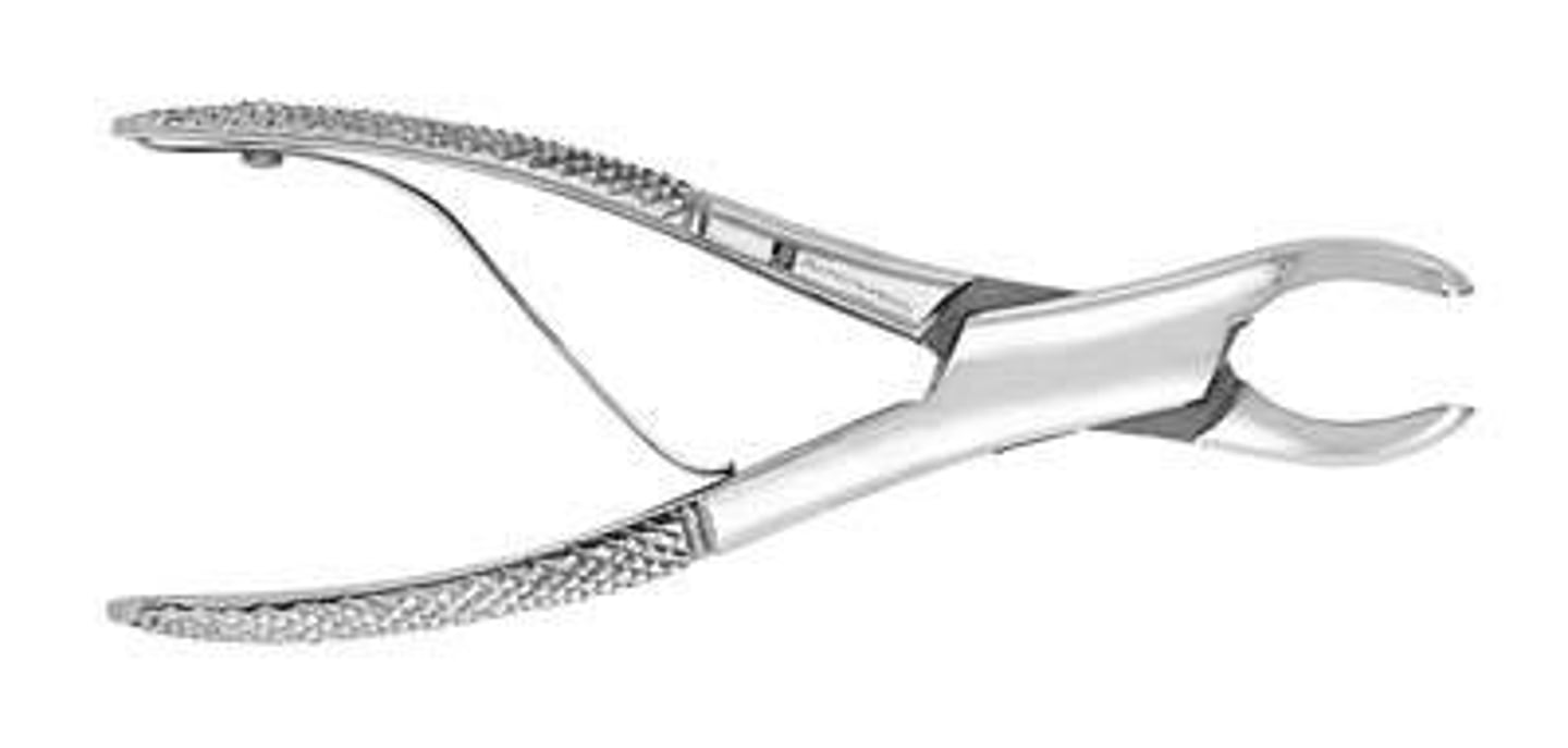 <p>used to extract (pull out) the tooth after the periodontal ligament has been broken down</p>
