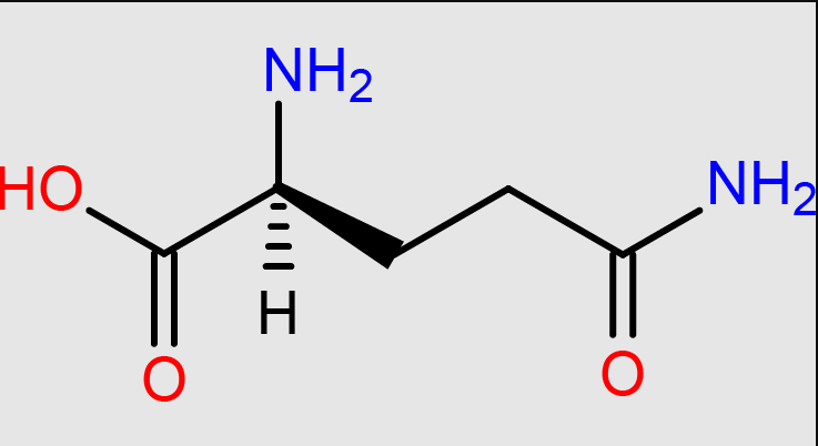 <p>H2N-CO-(CH2)2-CH(NH2)-COOH</p>