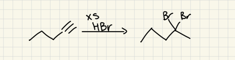 <p>2 Br on more substituted carbon</p>