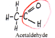 <p>aldehydes (example: acetaldehyde)</p>