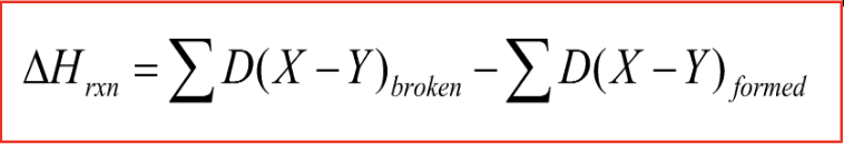 <p>The <em>average</em> change in energy when a bond is broken- calculated by subtracting the total bond energy of the resulting bond from the energy from the starting bonds.</p>